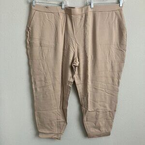 Susan Graver Weekend Pet Burshed Back Knit Joggers - Stone (Sz 4XP) a454597